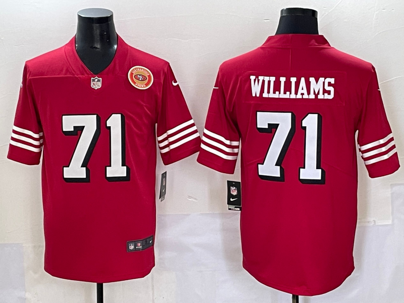 Men San Francisco 49ers #71 Williams red 2025 Nike Limited NFL Jersey style 3->women mlb jersey->Women Jersey